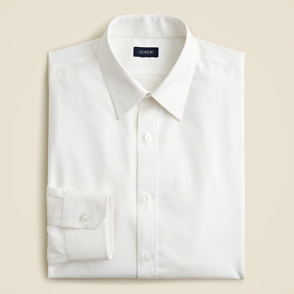 Bowery wrinkle-free dobby dress shirt with point collar